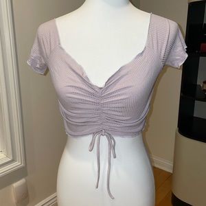 Ribbed Crop Top W/ Ties